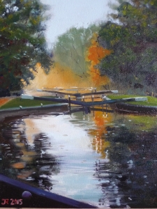 Hanwell Locks Autumn Morning OIL2